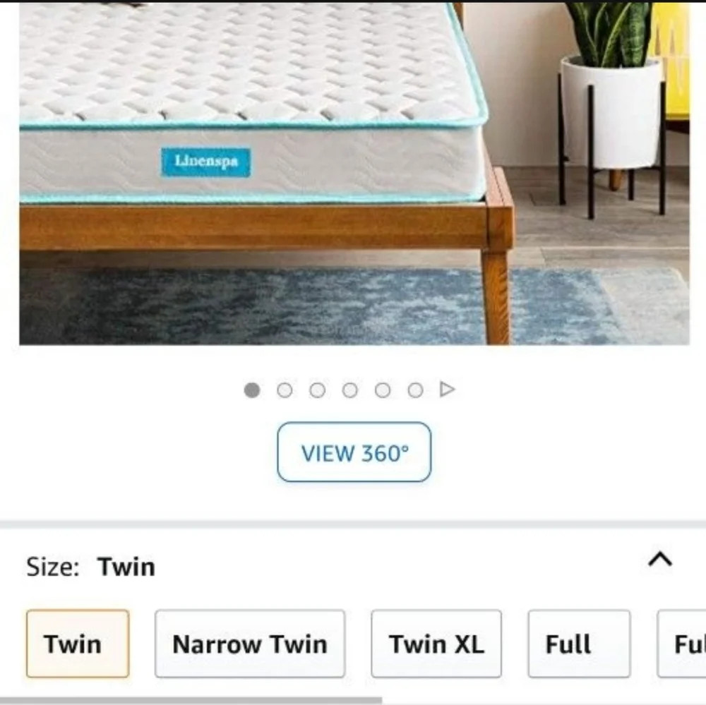 Linenspa 6 Inch Innerspring Twin Mattress with Foam Layer - Firm Feel - CertiPUR